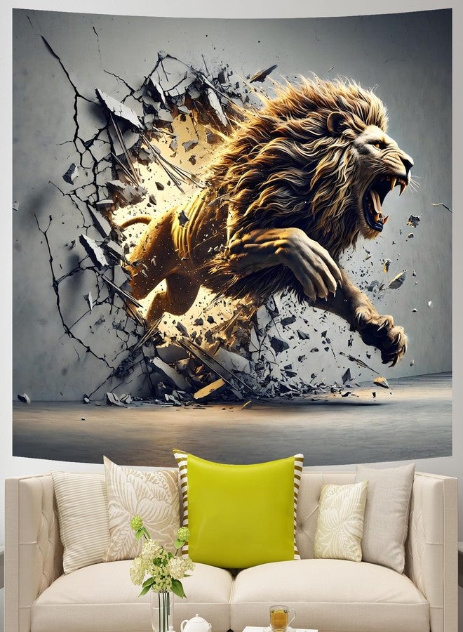 AOHMPT 3D Tapestry, 59"x51" Animal Print Poster, Lion Tapestry,Wall Art Painting for Bedroom and Living Room 59"x51" - Image 4